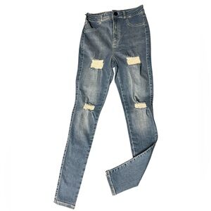FITJEANS Women's Distressed High-Waisted Skinny Jeans size S-NWOT